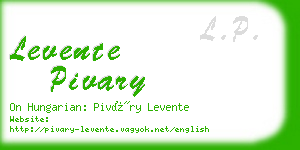 levente pivary business card